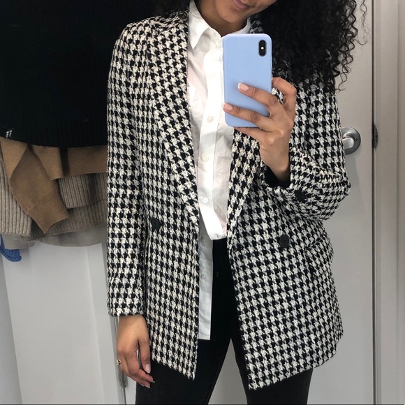 H&M Houndstooth Bouclé Blazer - Picture 1 of 3